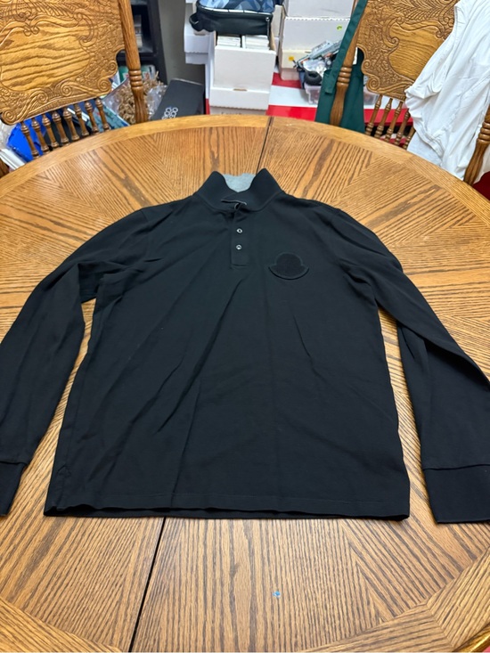 Moncler Other - Moncler Black Long Sleeve Polo with Tonal Logo